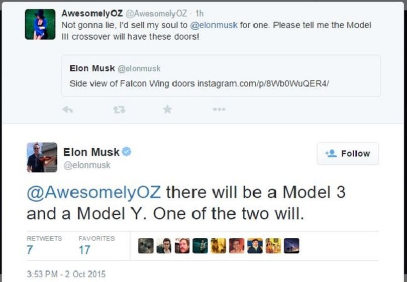 Tesla Model Y tweet 810x561